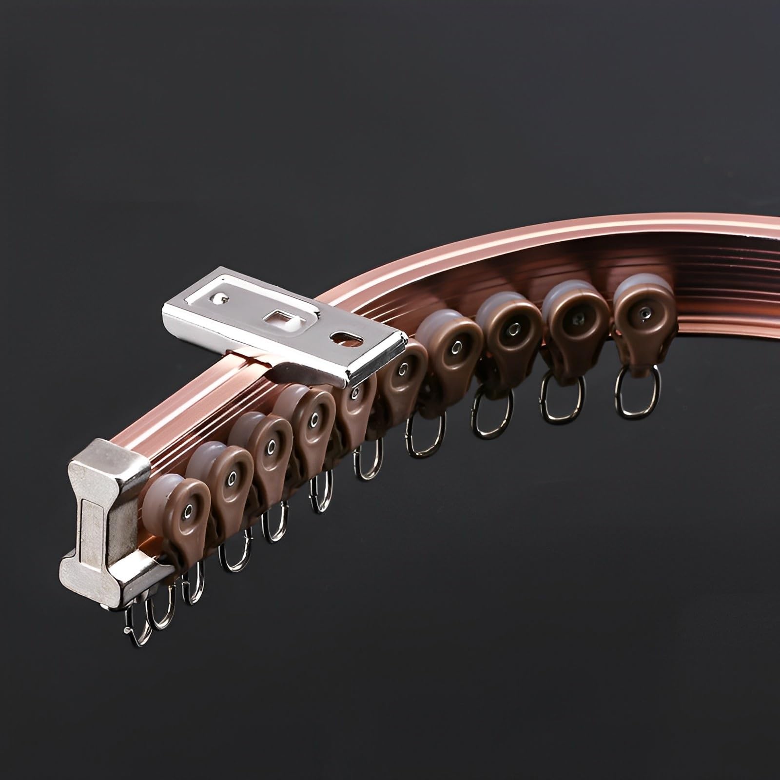 GLDYTVF Rose Gold Flexible Aluminum Curtain Track for L Shape U Shape Bay Windows 5M/16.4ft Modern and Stylish Design for Easy Installation and Customization