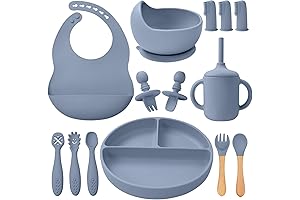 Complete Silicone Baby Feeding Set: 14 Utensils for Safe and Independent Mealtimes