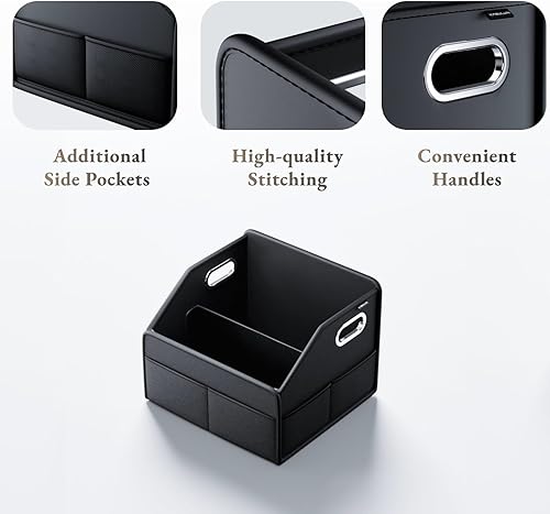 Miniatura 4 de Organizador de almacenamiento para automóvil cubo compacto de piel sintética para maletero, asiento delantero, asiento trasero y piso del automóvil