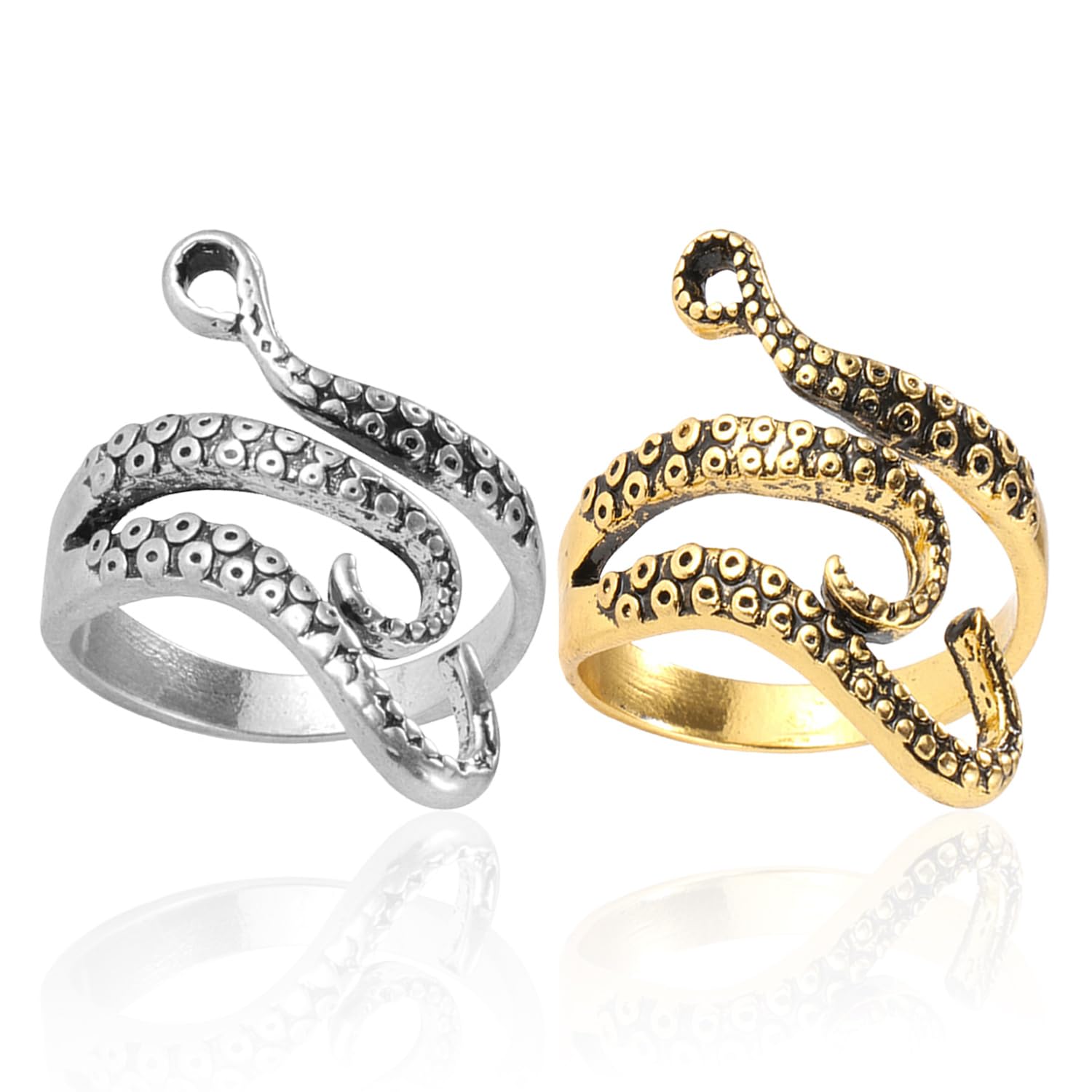 Oktopus-Ring Für Damen – Verstellbarer Tentakel-Ring Im Meerestier-Design, Unisex Gothic Schmuck