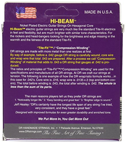 DR E HIGB BTR-10 High Beam Jeu de cordes pour Guitare électrique - Les Beatles, Paul McCartney, John Lennon, RIngo Starr, George Harrison DR E HIGB BTR-10 High Beam Jeu de cordes pour Guitare électrique – Image 3