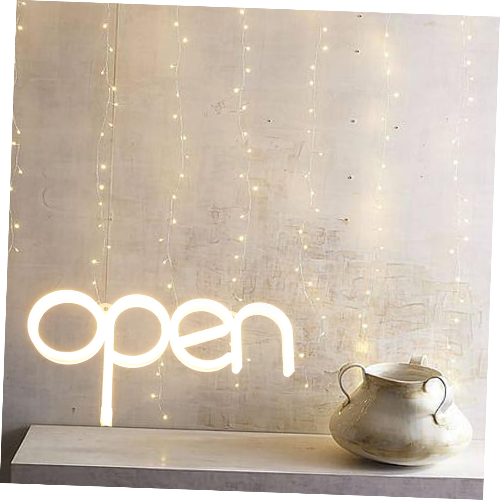 VICASKY Insegna Luminosa LED Aperta da Parete in Pvc Bianco, Ip42