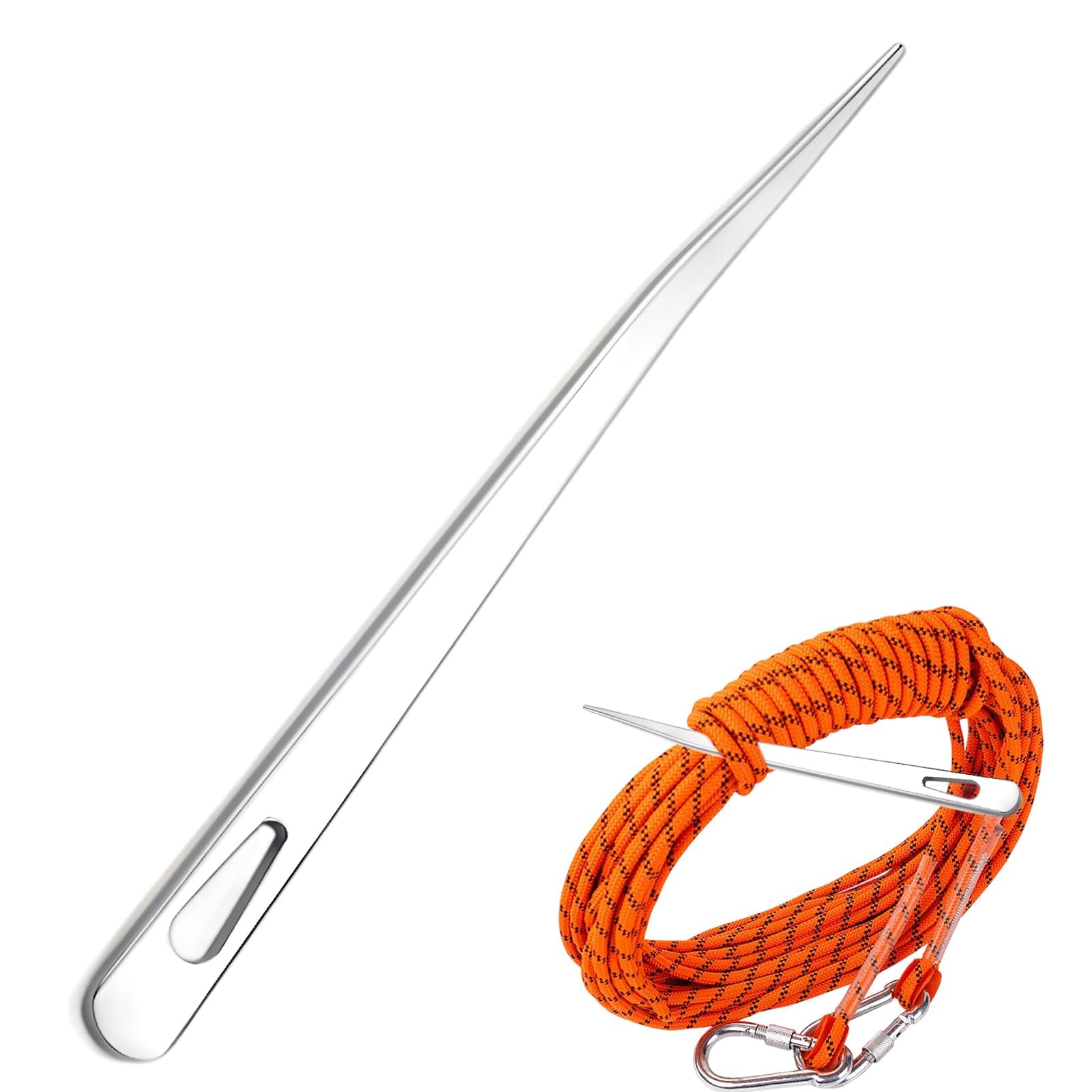 Stainless Steel Marlin Spike and Paracord Needle Tool, Rope Pusher and Splicing Aid for Knot Tying, Sailing Rigging, Bushcrafting, Camping, and Paracord Crafting Projects (1 Pc)-image-30
