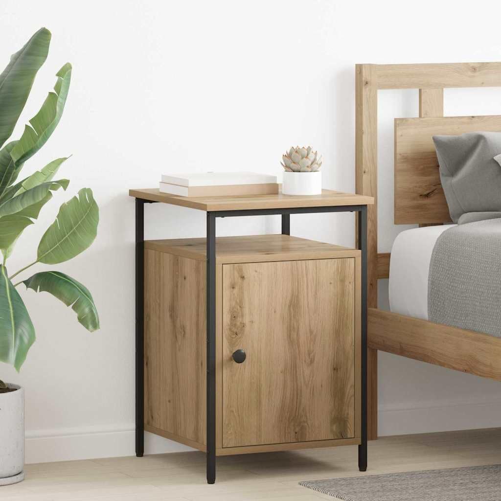 Table de chevet en chêne compacte de 40 cm de large meuble de rangement de nuit cosy