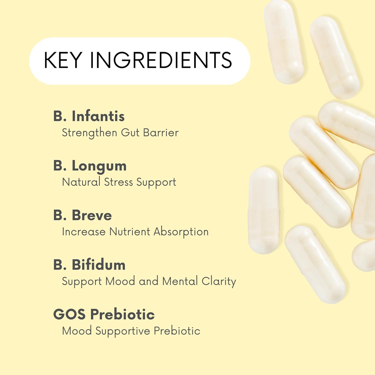 Probiotics 30 Billion CFU - Bifidus Mood Support Supplement w/prebiotics & probiotics for Women and Men - Mood & Digestion Support- Histamine Free - Natural Mood Boost - 60 Days Supply, Non-GMO - Image 3