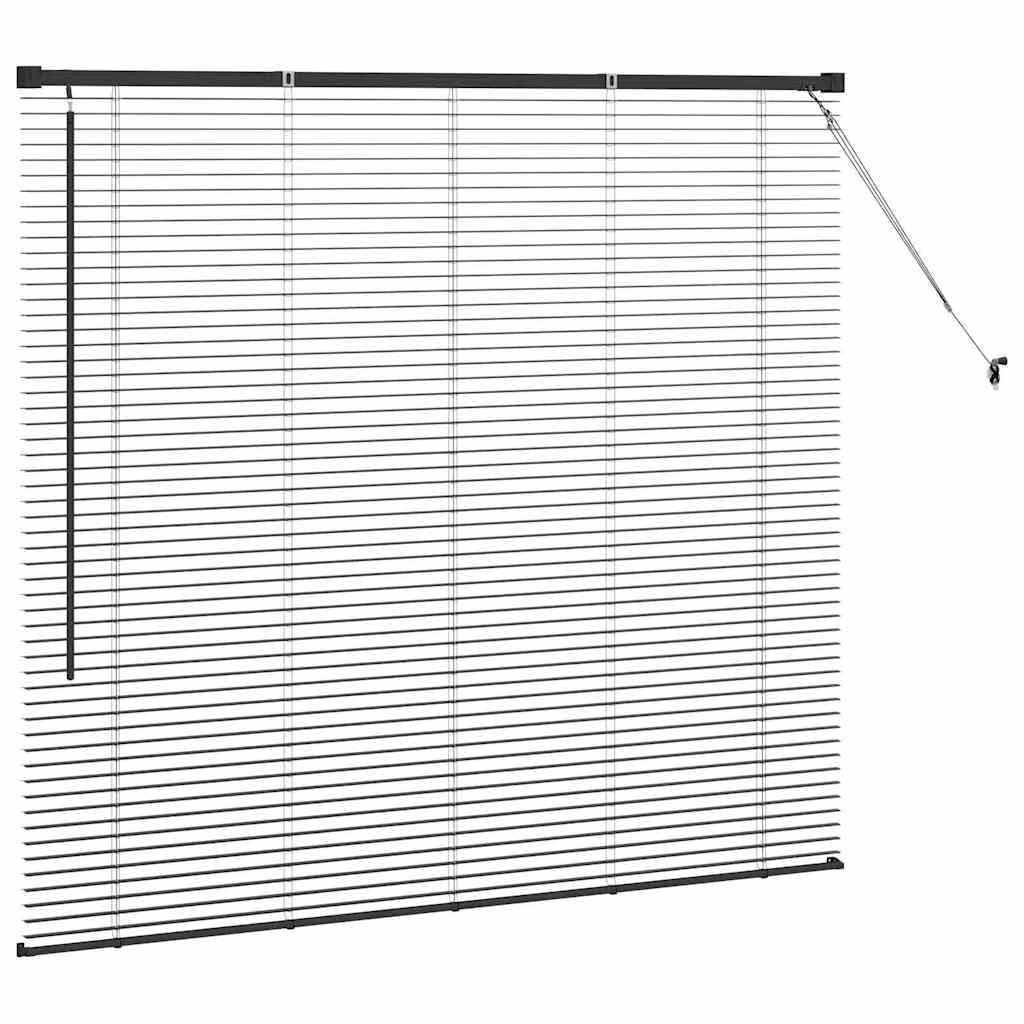 Fensterjalousie mit Vorhängen aus Aluminium, Matte Oberfläche, Verstellbare Lichtkontrolle, rollos für Fenster, rollos & jalousien, Geeignet für Wohnzimmer und Schlafzimmer, Schwarz, 145 x 130 cm