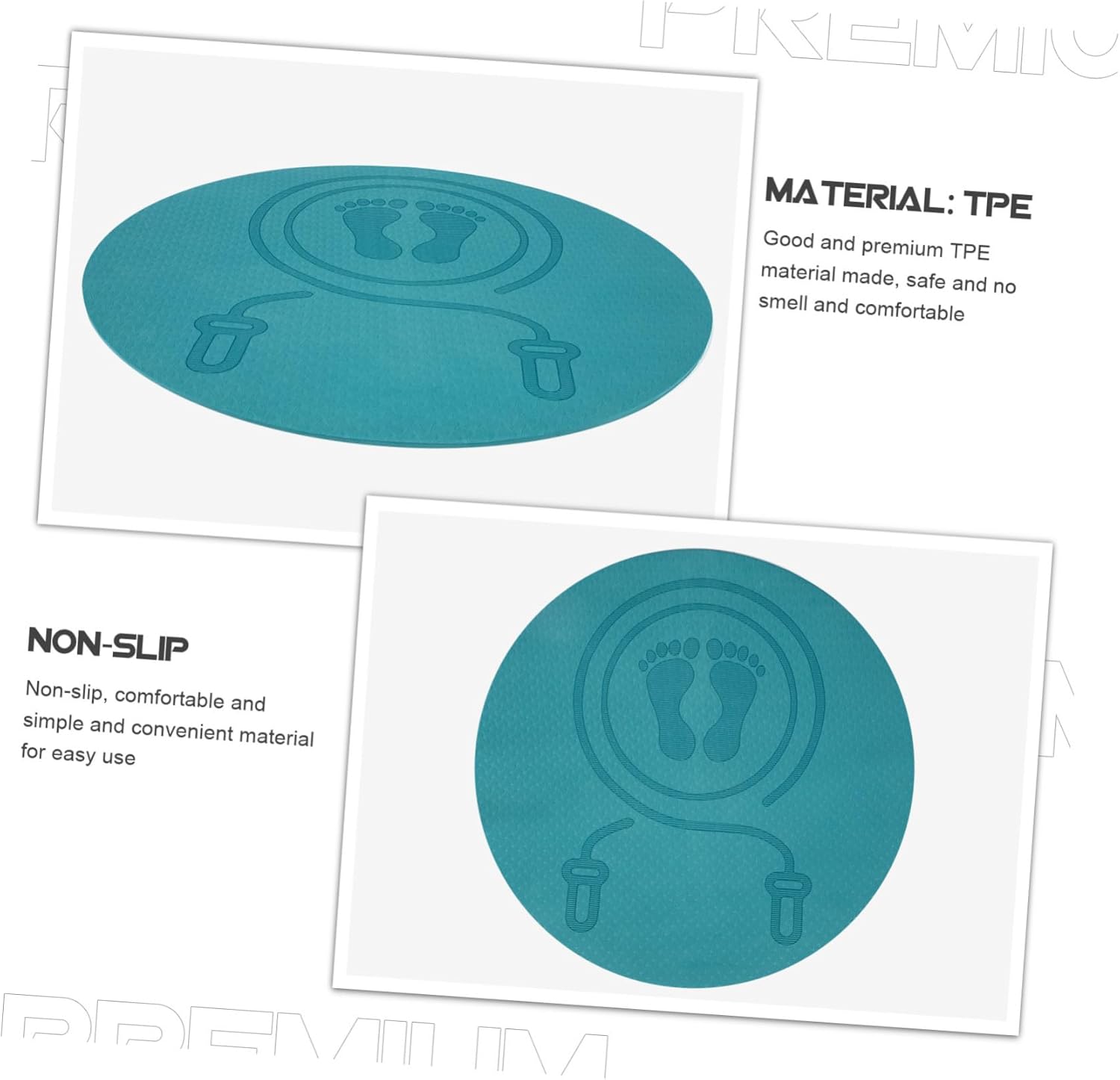 Shock-absorbing Tpe Jump Rope Mat Non-slip Round Workout Cushion for Indoor Fitness Yoga Exercise Thick Blue Skipping Mat Floor Protection