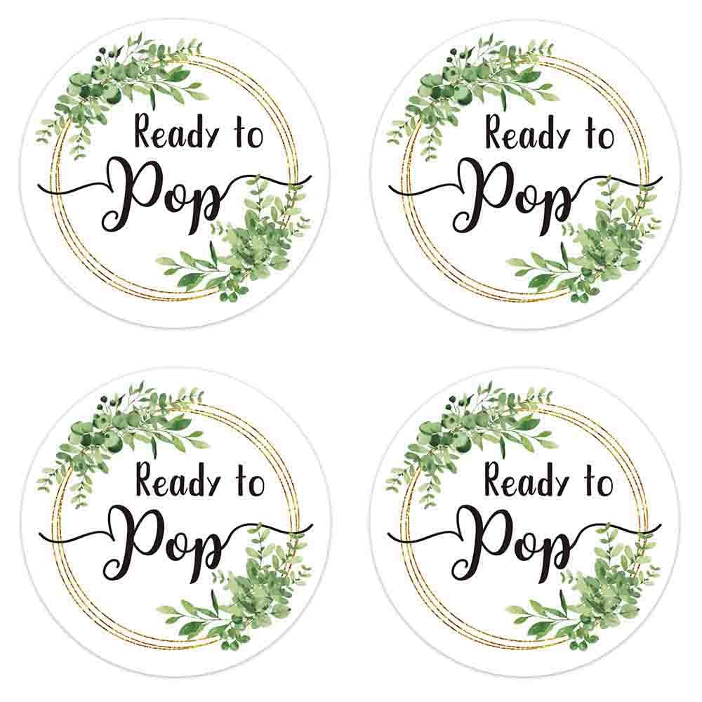 WRUISZ 72PCS Ready to Pop Stickers, Cute Baby Shower Decoration for It's a Boy or Girl Party Favors, Envelope Seals & Gift Bags, Candy Bags,Treat Bags,Leaf Themed Stickers for Gender Reveal