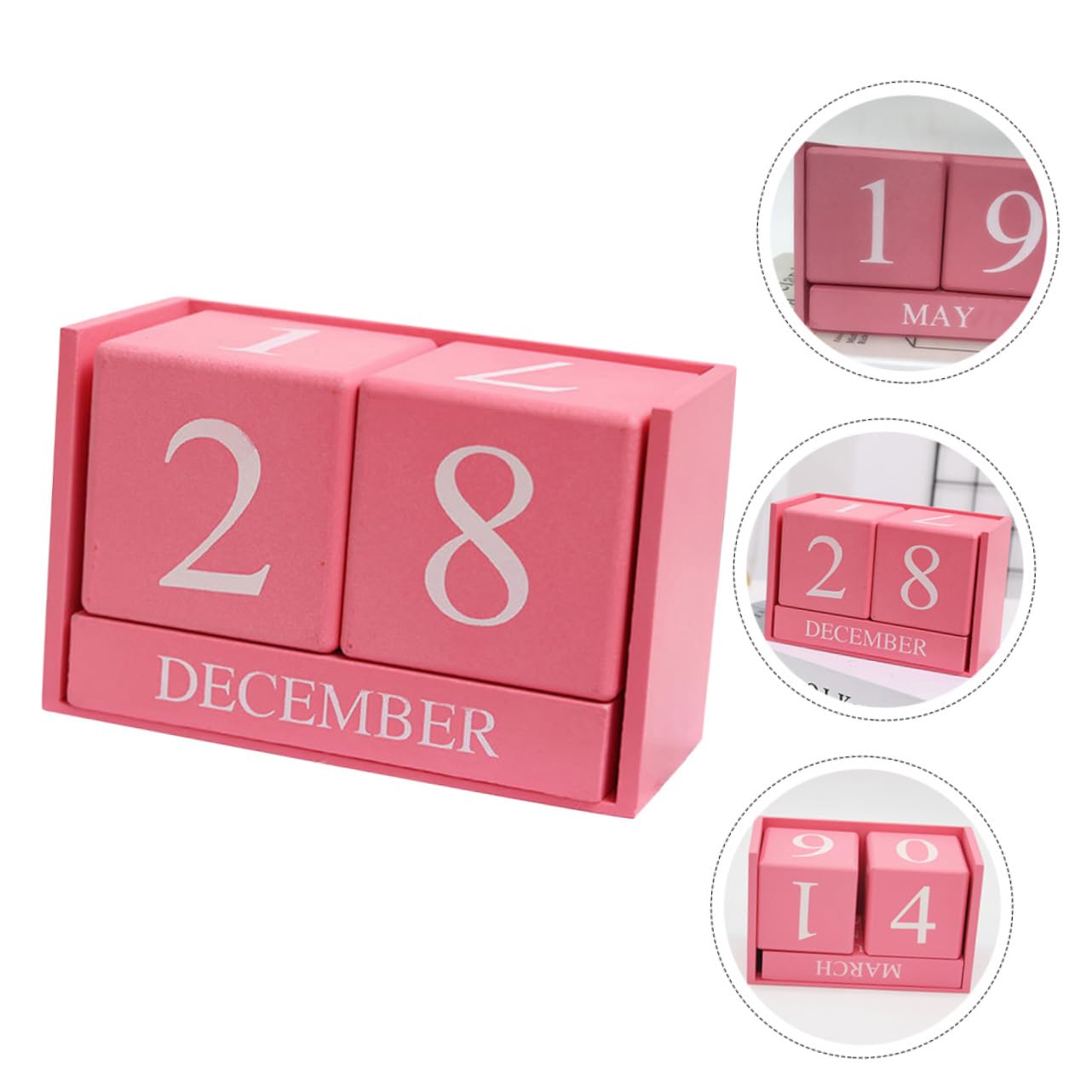 STOBOK 4stücke Blockkalender Aus Holz Tischkalender Für Zuhause Und Büro Handgemachte Dekorative Holz-dekoration Praktischer Countdown-kalender Für Schreibtisch Wohn Und Arbeitsräume