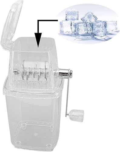 Miniatura 4 de Trituradora de hielo de manivela, transparente, a prueba de óxido, multifuncional, trituradora de hielo manual para el hogar, mini máquina de hielo