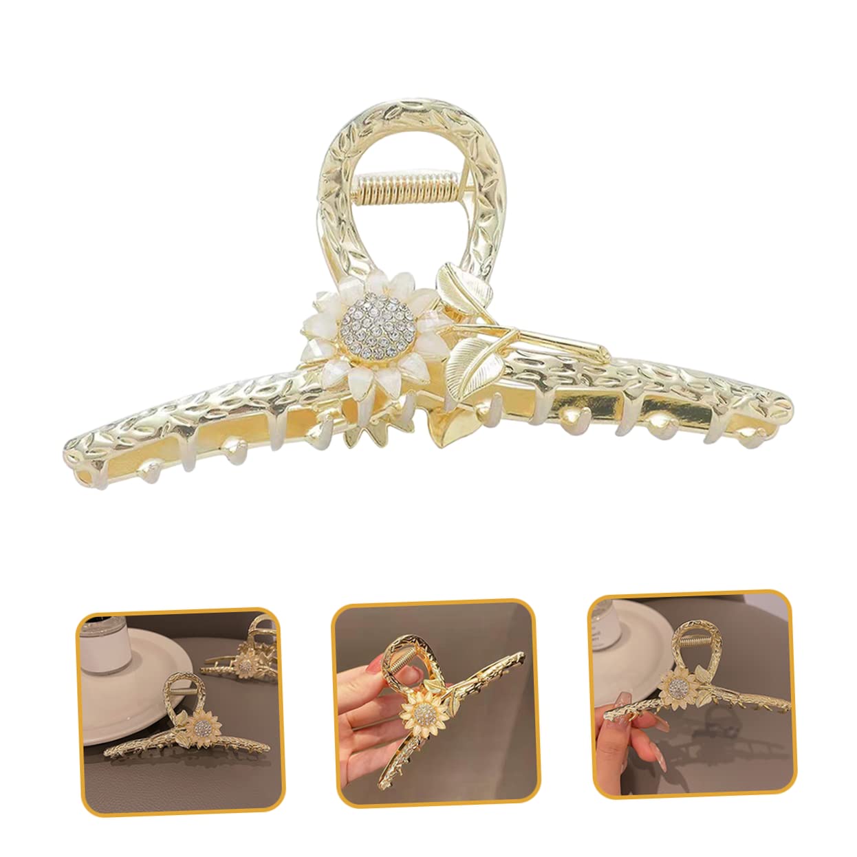 6 Pz Tornante Clip Ad Artiglio Per Folti Fermagli Per Da Donna Fermaglio Per Artigli Di Perle Fermagli a Fiore Per Mughetto Strass Perla Mancare Molletta