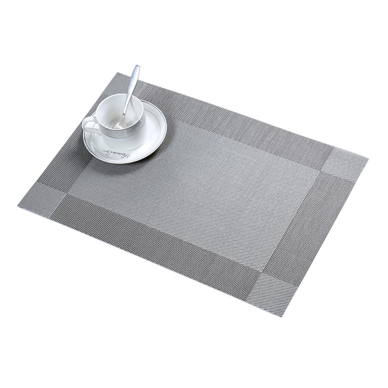 FUNOMOCYA 8pcs Table Placemats PVC Placemats Table Mat Table Mat Unfading Color Table Mat Exquisite Workmanship Table Mat Restaurant Table Mats Table Pad Table Mat PVC Hotel Table Mats Grey