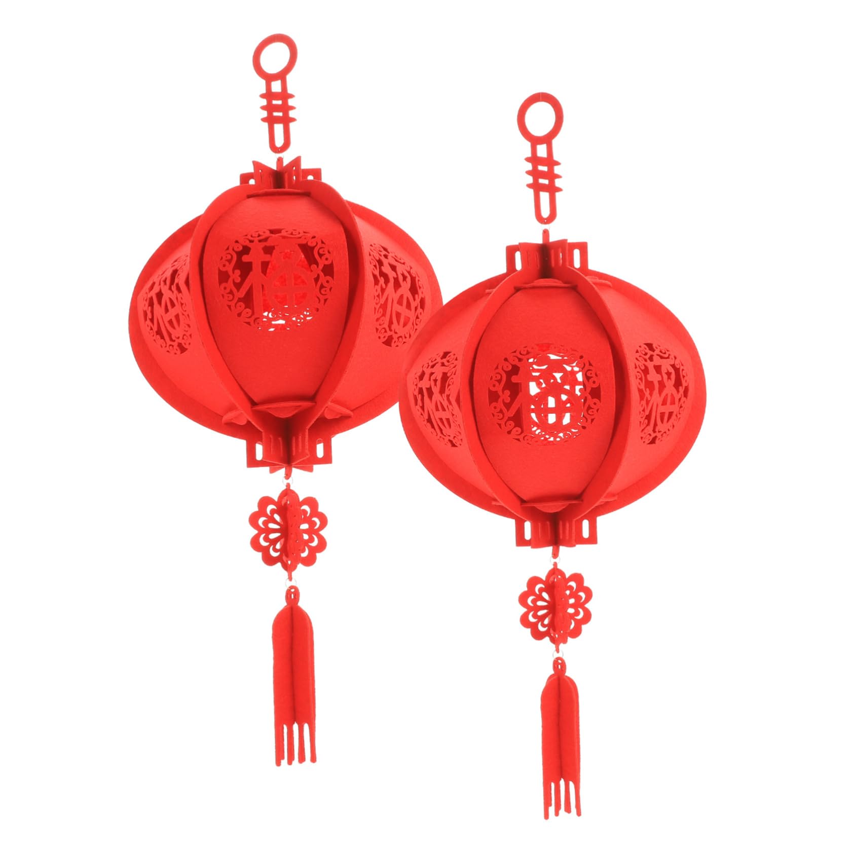 Zerodeko 4 Set Di Ornamenti Tradizionali in Feltro Decorati Per Capodanno 2 Pezzi * 4