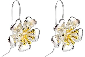 QLYOVWE Delicate Silver Lily Drop Earrings: Timeless Elegance