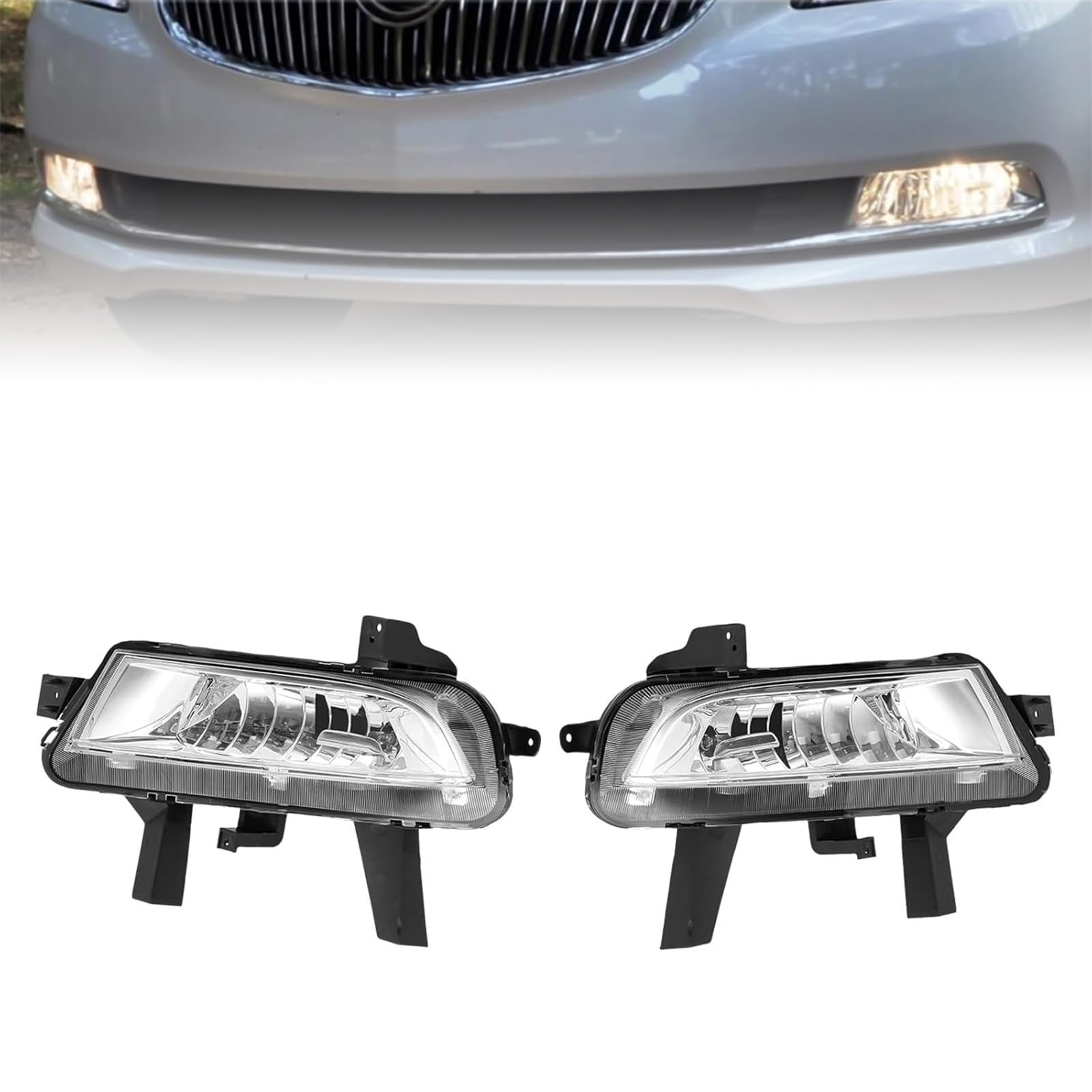 YINZINR Pair Halogen Fog Lights Front Fog Lamps Fits for 2014-2016 Buick LaCrosse, Left Driver & Right Passenger Side, OEM #9011022, 9011021, Direct Replacement