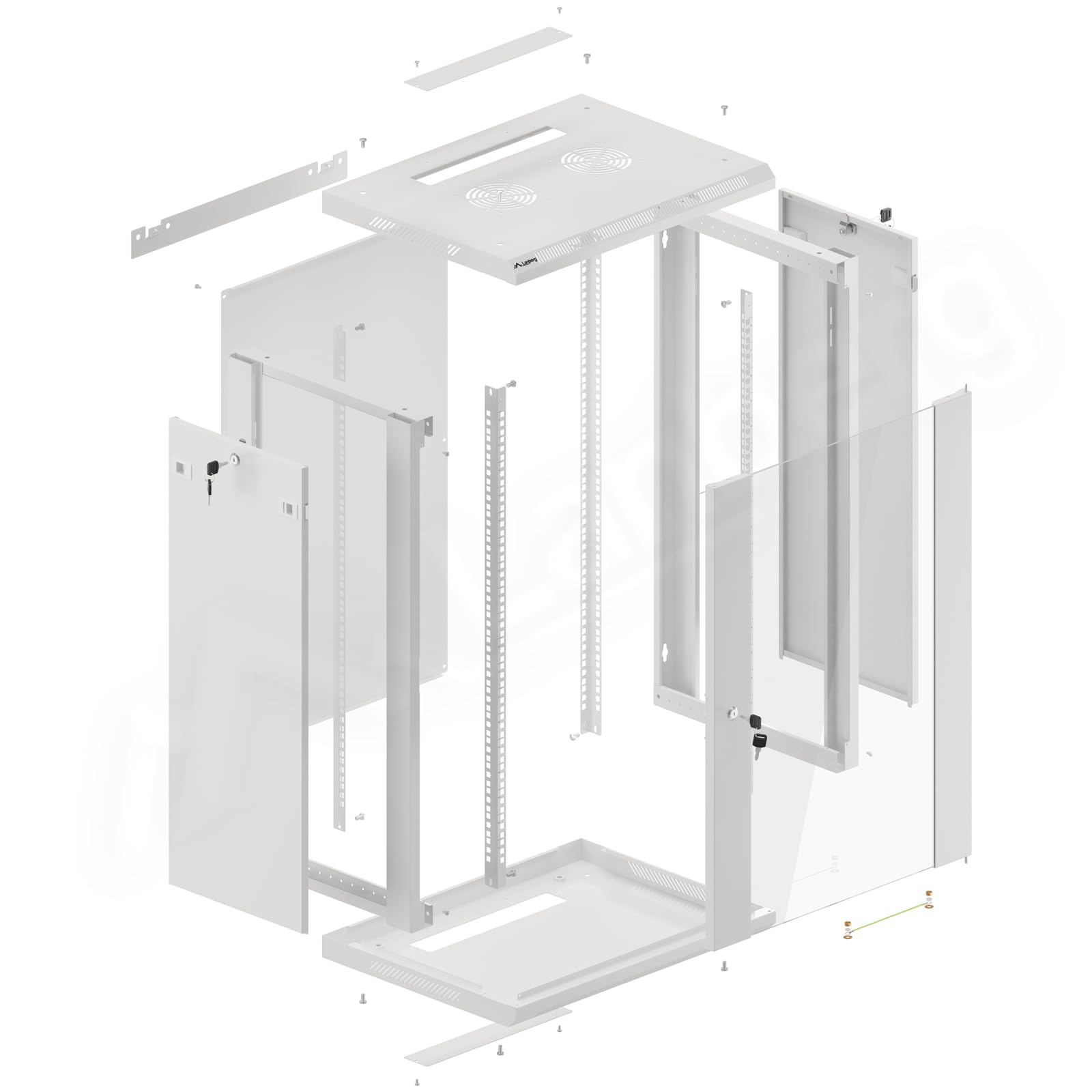 LANBERG Wall-Mounted Rack 19" DEMOUNTED Flat Pack 18U / 600 x 450 mm Grey