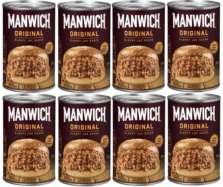 Paquete de 8 salsas originales Sloppy Joe, salsa enlatada, 15 onzas