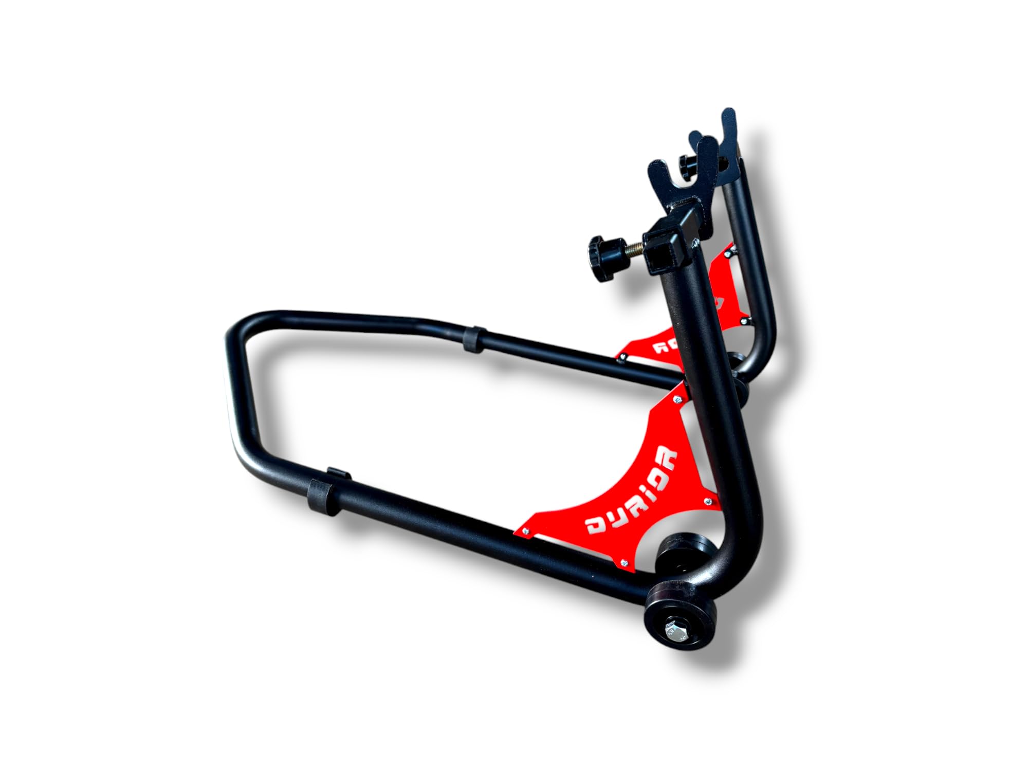 MOXZILLA Universal Paddock Stand Suitable for All The Bikes, Withstand Upto 250kg (Spool Type Black with red Logo)