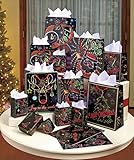 26 Piece Glow-in-the-dark Christmas Holiday Gift Bag Set 11 Bags with Tissue Paper