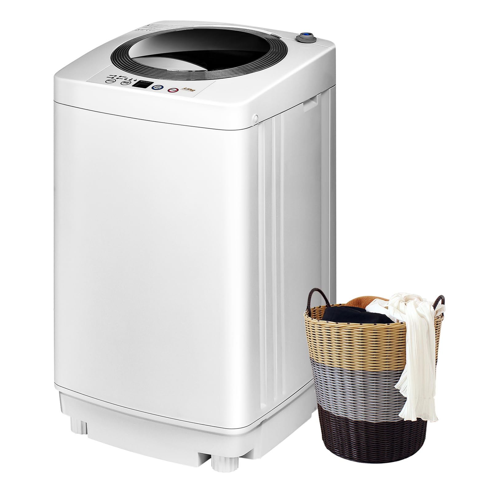 SOARS 3,5 Kg Lavadora Centrifugadora, Lavadora Totalmente Automática 6 Modelos, Bomba de Desagüe, Pantalla, Lavadora de Carga Superior, 43 x 43 x 75cm, Blanco