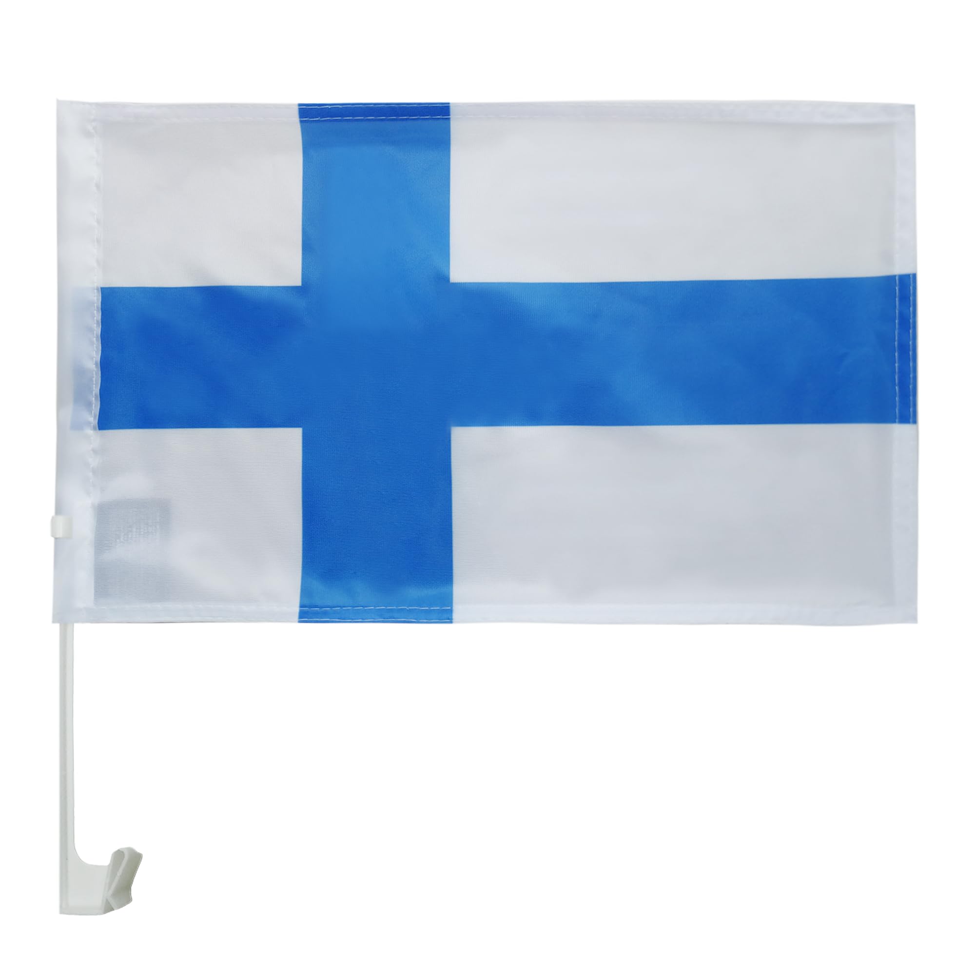 Finland Car Flag 18'' x 12'' - Finnish Car flags 30 x 45cm - Banner 18x12 INCHES PLASTIC STICK - AZ FLAG
