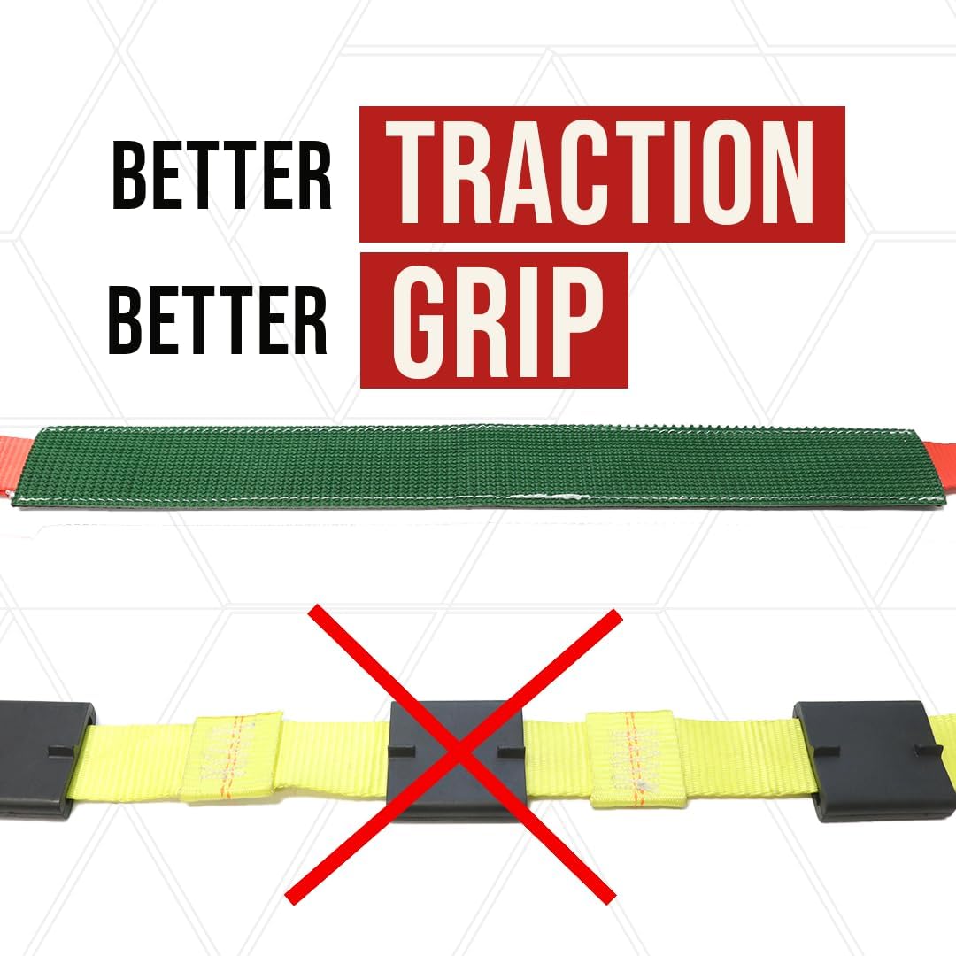 Boxer Pro Series Car Tie Down - E Track Rolling Idler – 2 Inch x 8 Feet - 4 Pack Red Straps - Car Hauler Ratchet Straps for Trailers