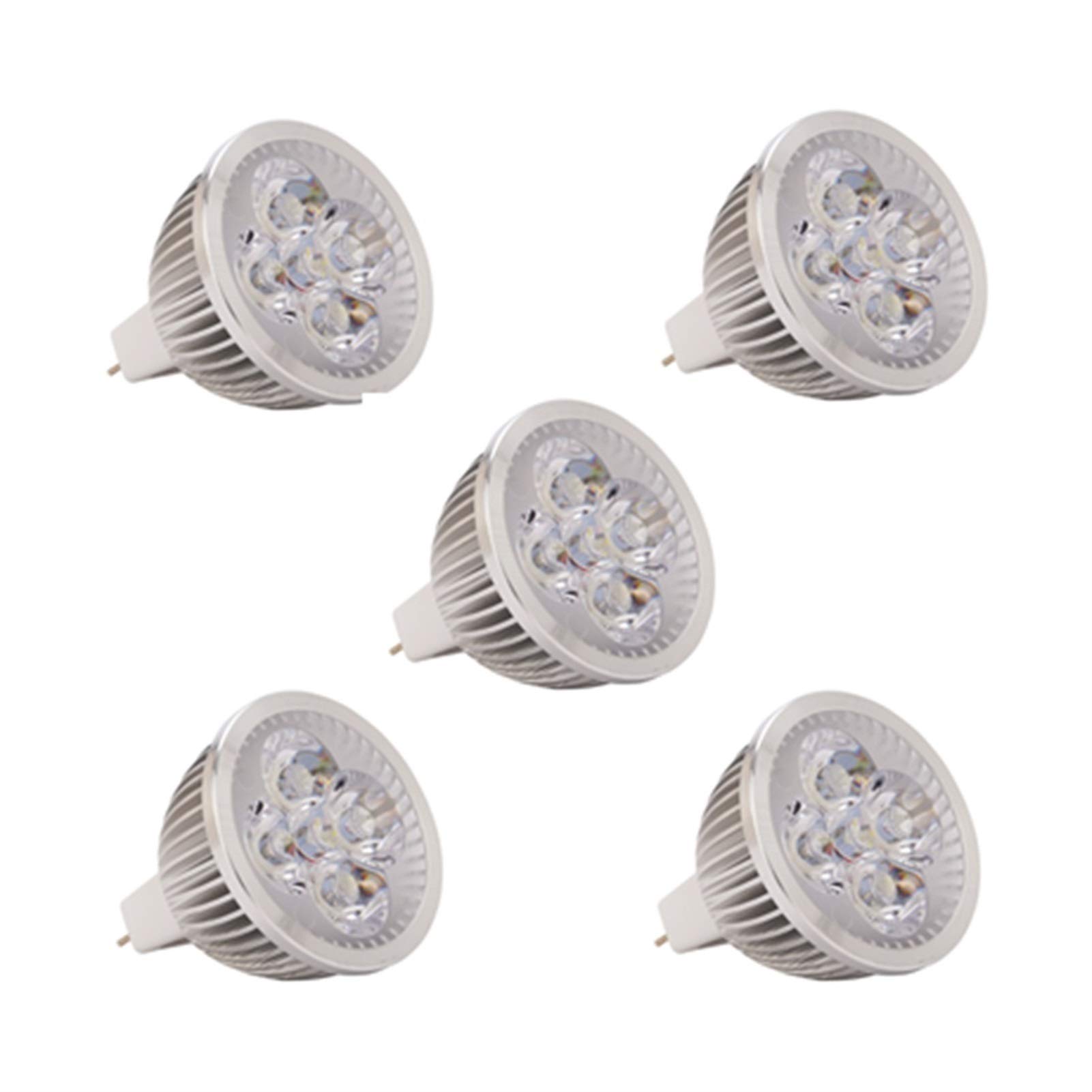 Antyx Cool White Mr16 Led Bulbs 24V, 3000K Warm White/6000K 4W Gu5.3 Mr16 Ac/Dc 24V Spotlight Bulb, Non-Dimmable,45 Degree Beam Angle,5-Pack (Color : )