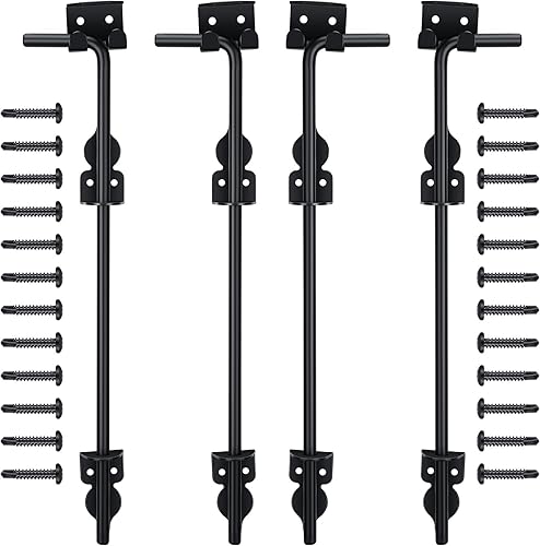 Zonon 2 piezas de pernos de caña resistentes para puerta de caída, herrajes para puerta de tierra, tope de puerta, pasador de caída para vallas de