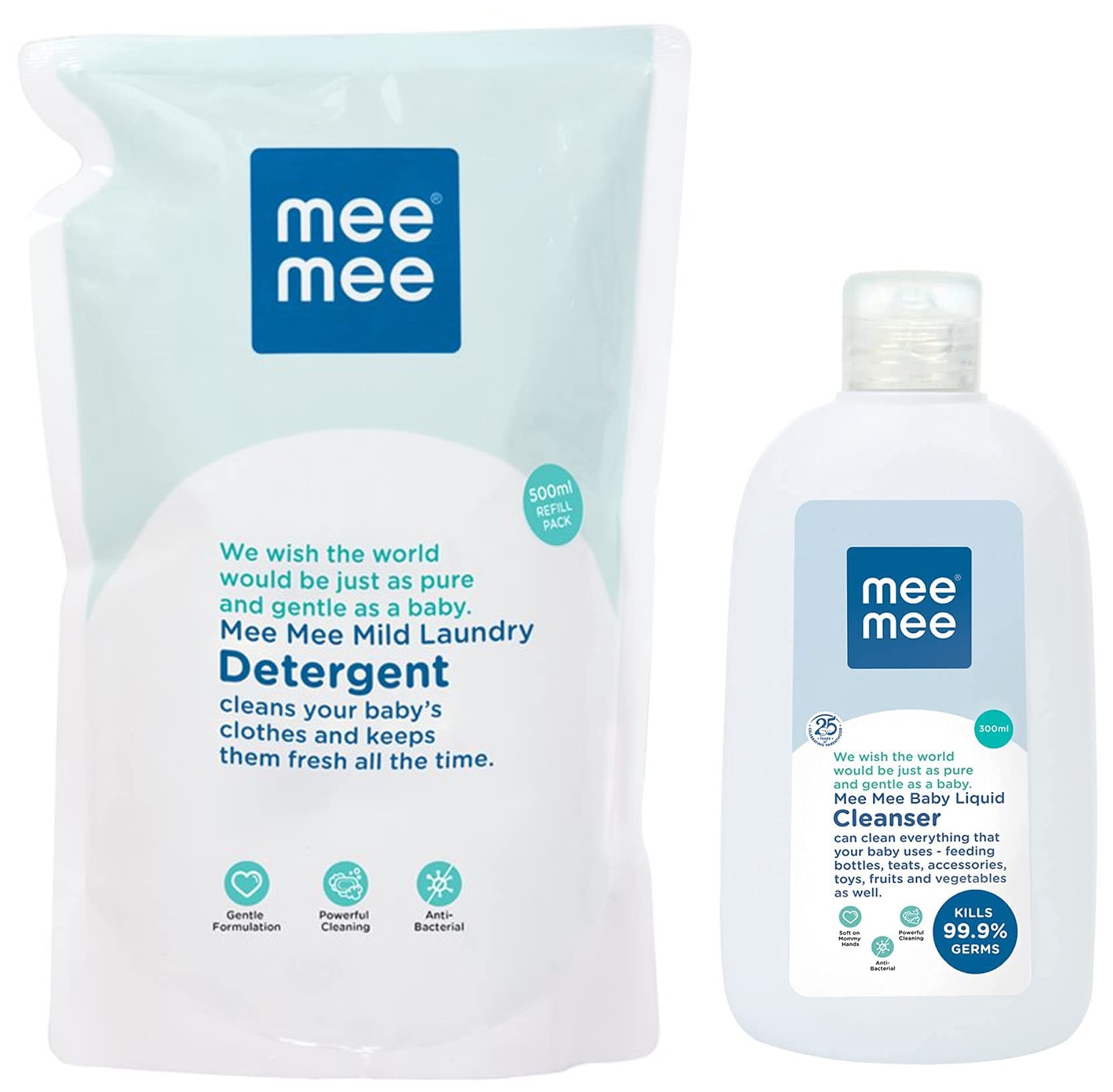 Mee Mee Mild Baby Liquid Laundry Detergent (500 ml - Refill Pack) & Mee Mee Anti-Bacterial Baby Liquid Cleanser (300ML - Bottle)-image-8