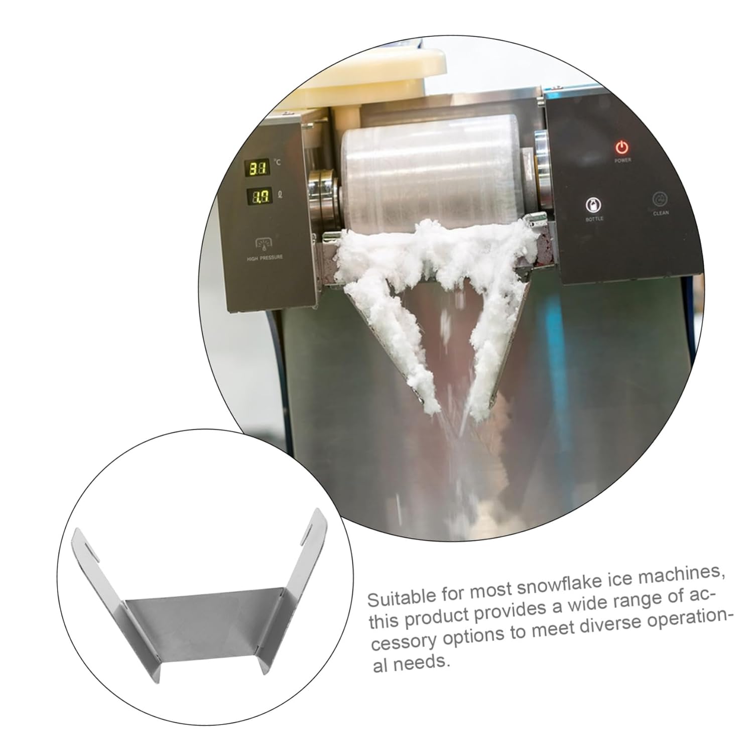 Generic Ice Machine Under Plate Ice Making Parts Snowflake Ice Maker Parts Accessory Ice Processing Parts Ice Crusher Plate Heavy Duty Milk Ice Machine Silver Stainless Steel