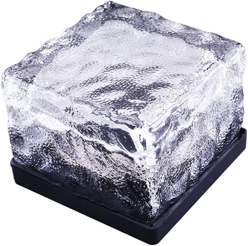 DOITOOL Luces de tierra para lámpara de vidrio exterior LED Baterías solares recargables LED solares ladrillo solar ladrillo solar LED luces de