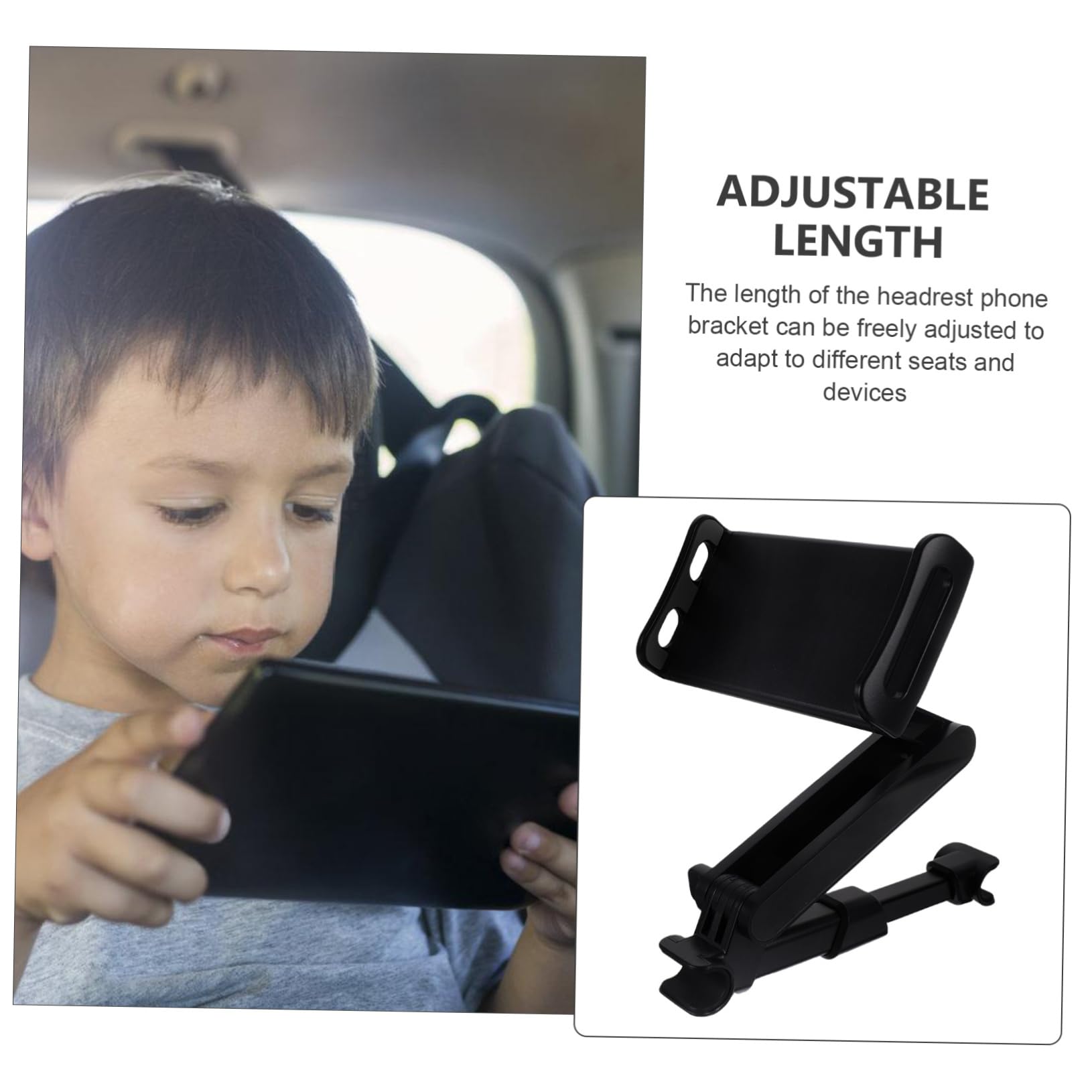 GAROZATION Car Headrest Tablet Holder Rotatable Design Non- Mount for Phones Tablets Compatible Rear Seats Sturdy for Road Trips