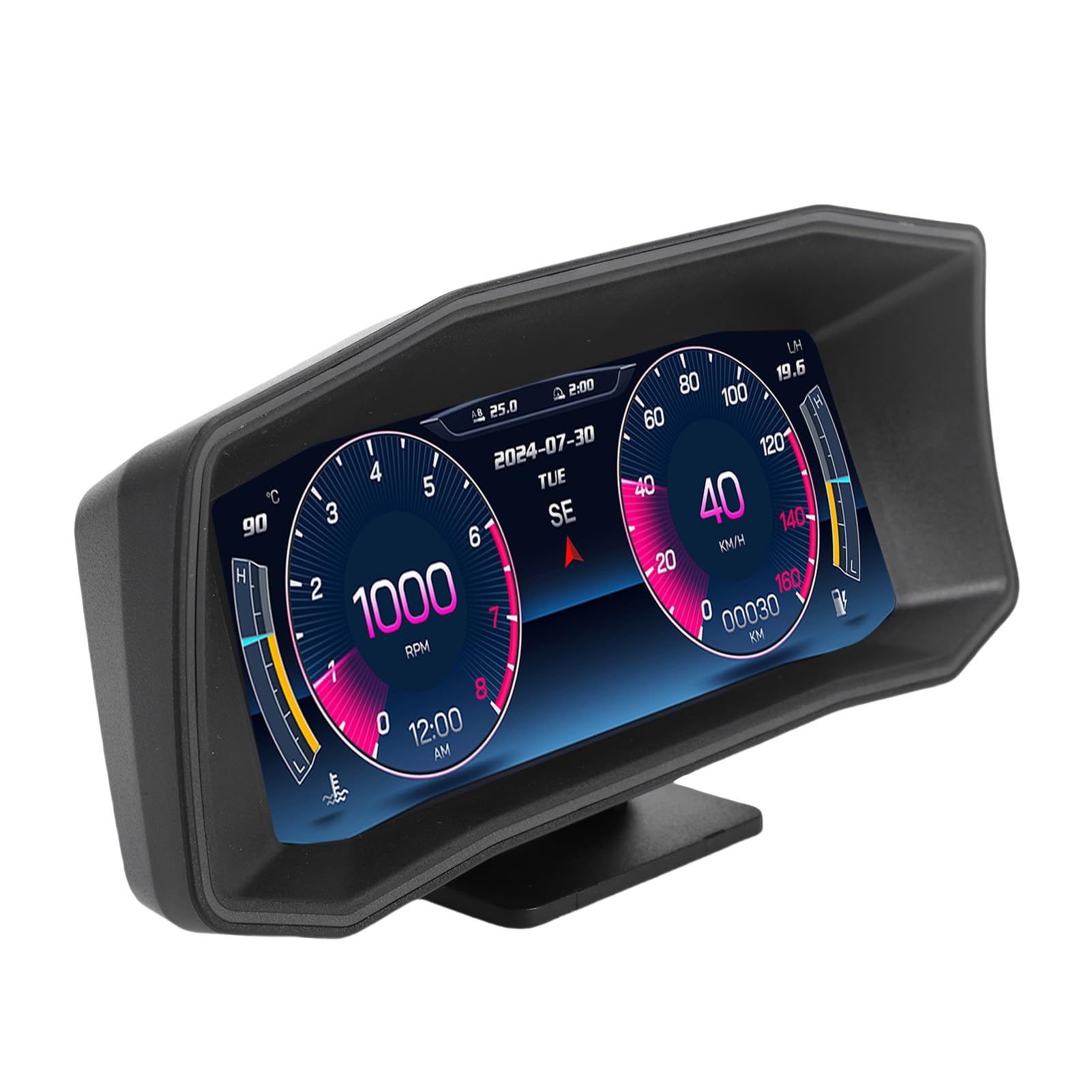 Tbest Wyświetlacz HUD Samochodu Cyfrowy Prędkościomierz GPS Head Up z Akcelerometrem Pochyłościowym dla Pojazdów Prędkość Obrotowa w Czasie Rzeczywistym RPM Połączenie OBD II 12