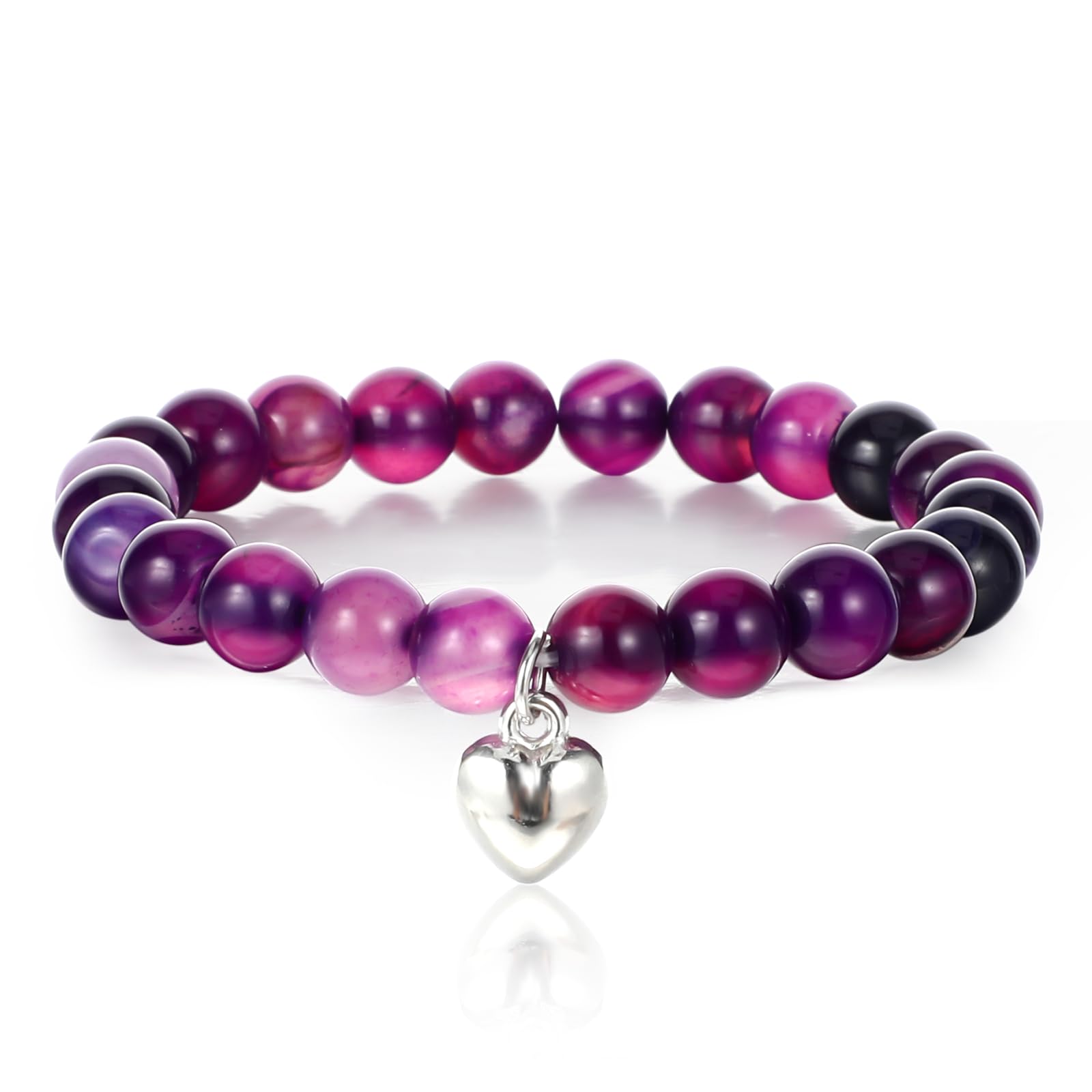 Onperpoe Bracelet En Quartz Rose Réglable Pour Femme, Bracelet D'amour, Cercle Rond, Pierres De Guérison, Bracelet De Protection, Talisman Porte-bonheur, Cadeau, 18.5cm, 18.5cm, Acier Inoxydable