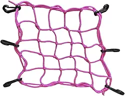 Rede Elástica Moto e Bike Bagageiro Aranha Redinha 35x35 TOK ELÁSTICOS (ROSA) Para Levar Capacete e Outros Objetos Na Garupa da Moto E Bike