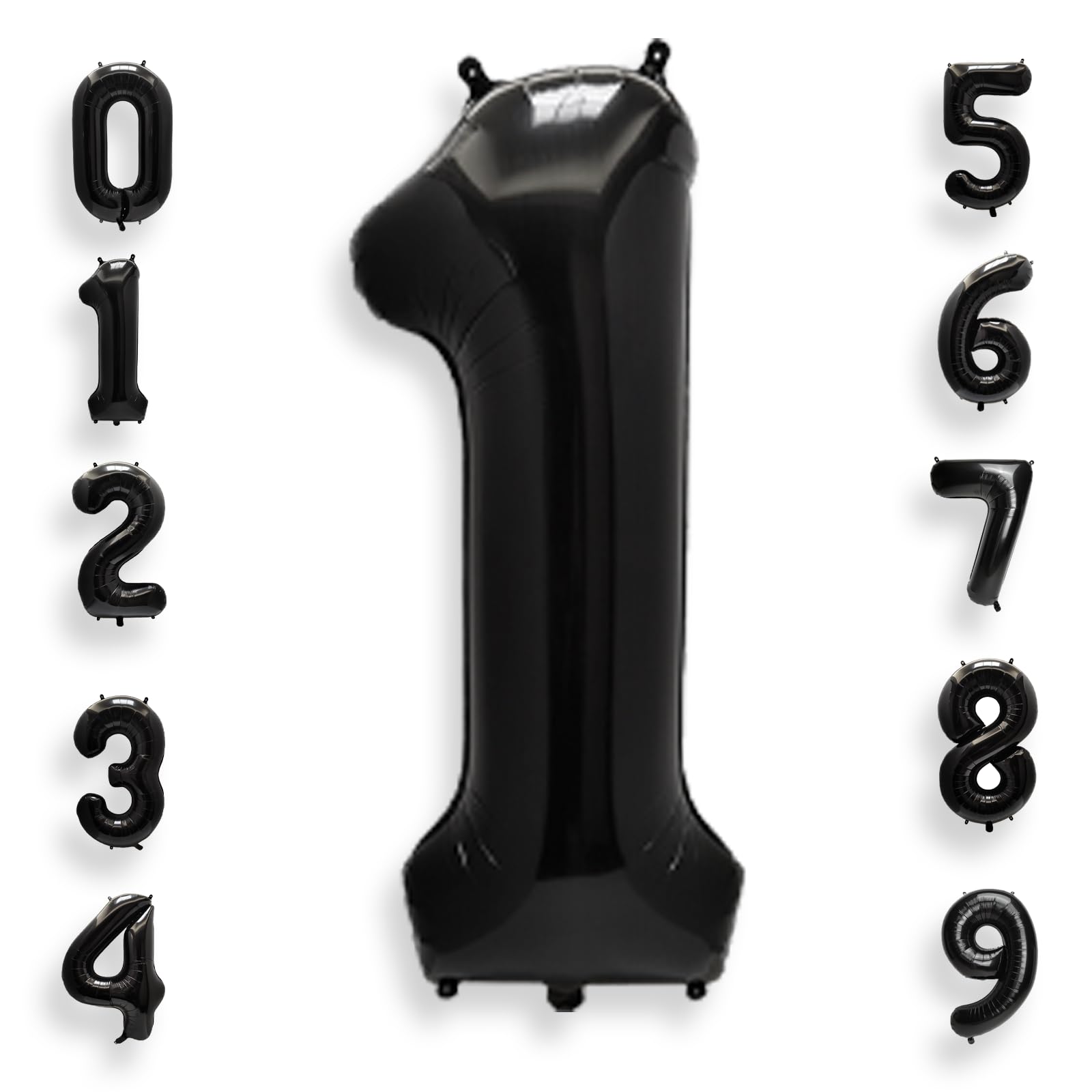 AULE 40 Inch Big Black 0 Balloon Number Large Foil Helium Number Balloons 0-9 Jumbo Giant Happy 0th Birthday Party Decorations for Boy or Girl Huge Mylar Anniversary Party Supplies — view 22