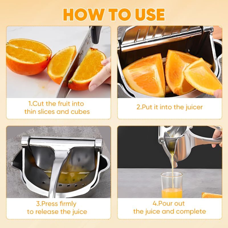 Miniatura 4 de Exprimidor manual, exprimidor manual para una extracción eficiente de jugo, prensa de cítricos de aleación de aluminio para limón, naranja, lima,