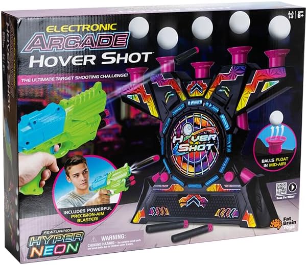 Fat Brain Toys Electronic Arcade Hover Shot Hyper Neon Active Play for Ages 6 to 11