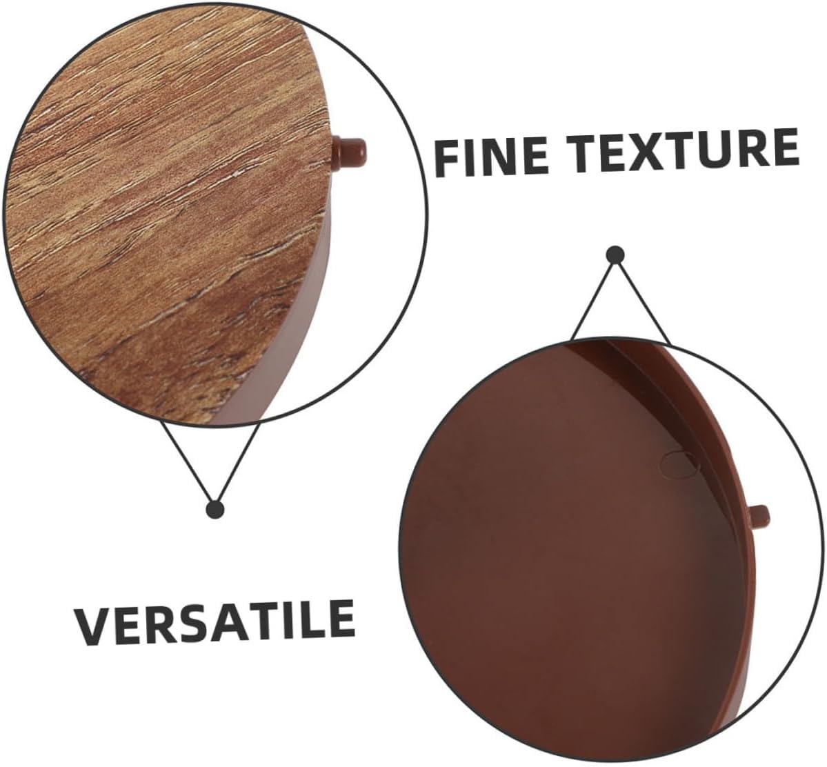2Pcs Plastic Garbage Can Lids Coffee Wood Grain Replacement Covers