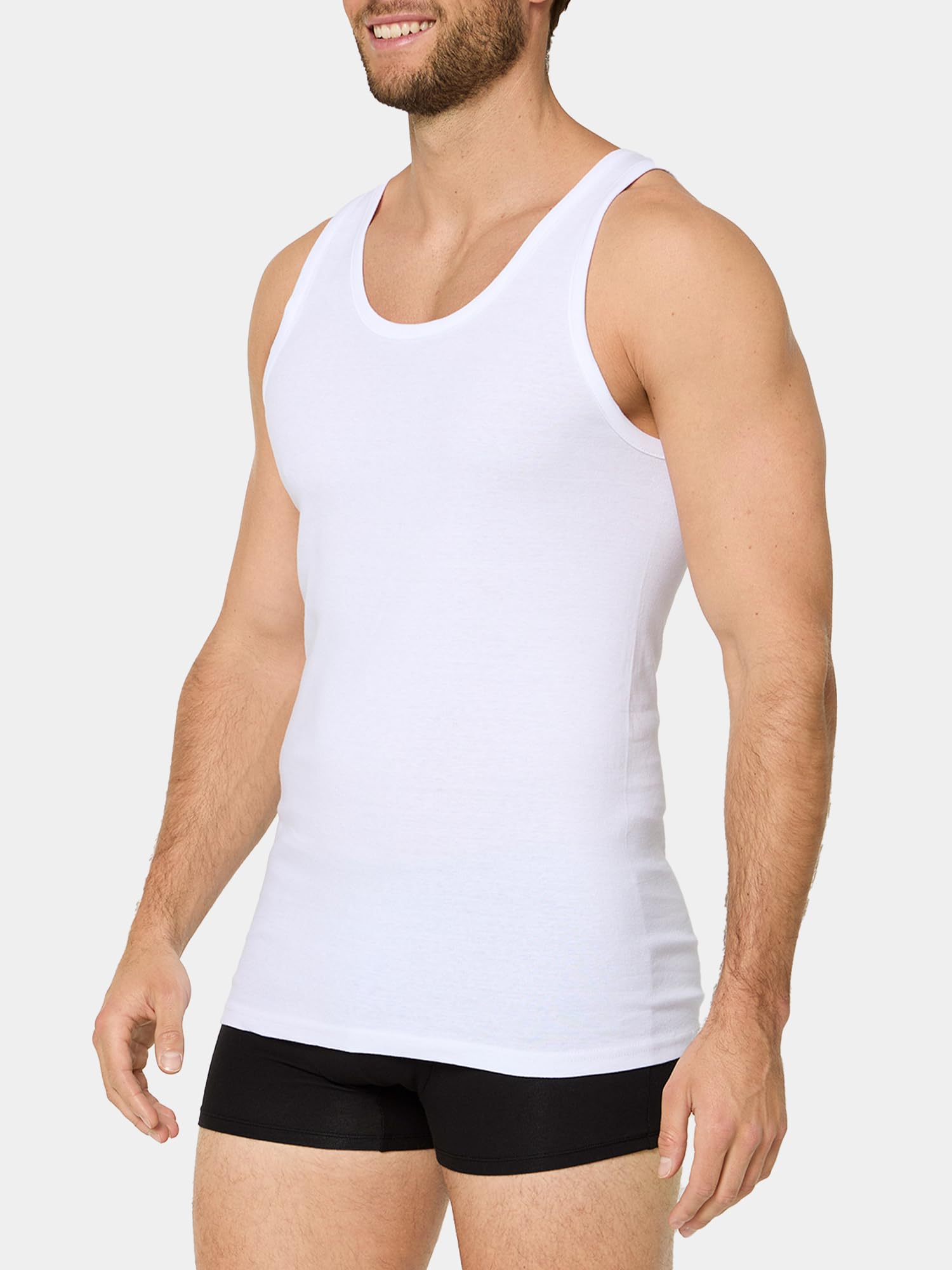 Nur Die 2er Pack Unterhemd unifarben weiche & atmungsaktive 100% Baumwolle Kurzarm Unterhemd Herren
