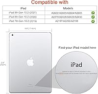 Vista 2 de Funda giratoria para iPad de 9ª generación 2021 / iPad de 8ª generación 2020 / iPad de 7ª generación 10.2" 2019, funda tipo folio con soporte