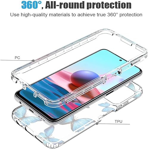 Miniatura 3 de Zoeirc Funda para Redmi Note 10 4GNote 10S M2101K7BG Funda con protector de pantalla de vidrio templado suave 360 cuerpo completo a prueba de golpes