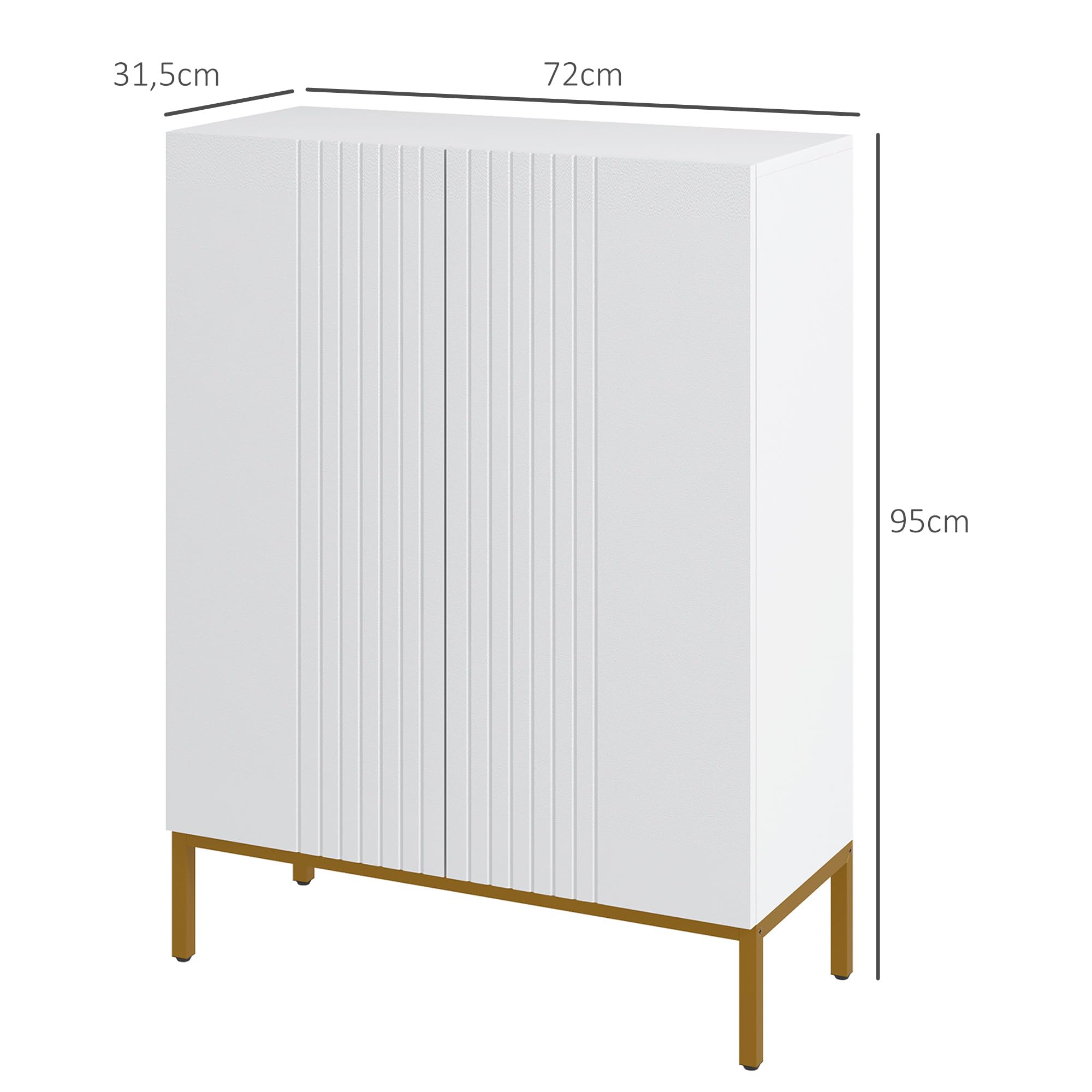 HOMCOM Meuble à Chaussures 20 Paires Armoire Portes à Fermeture Douce Blanc