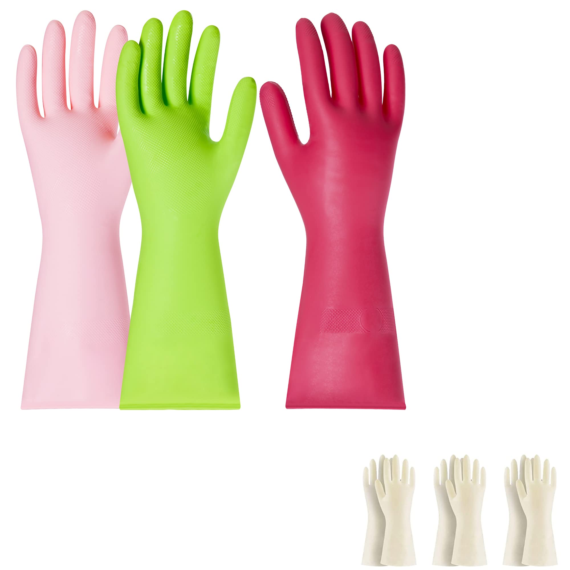 BOOMJOYRubber Nitrile Gloves & Dishwashing Gloves 6 Pairs