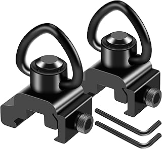 1" Two Point Sling Picatinny Rail Mount Attachment with 1 Inch Sling Swivels Triangle Loop for Outdoors - 2 Pack - FANGOSS
