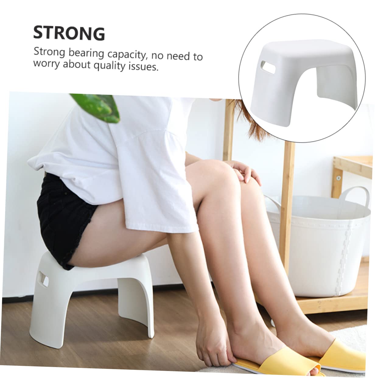 Cabilock Taburete De Plástico Antideslizante Nórdico Simple para Baño Hogar Cómodo