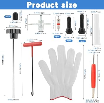 Tire Valve Stem & Core Removal Replacement Tool Kit without Tire Removal