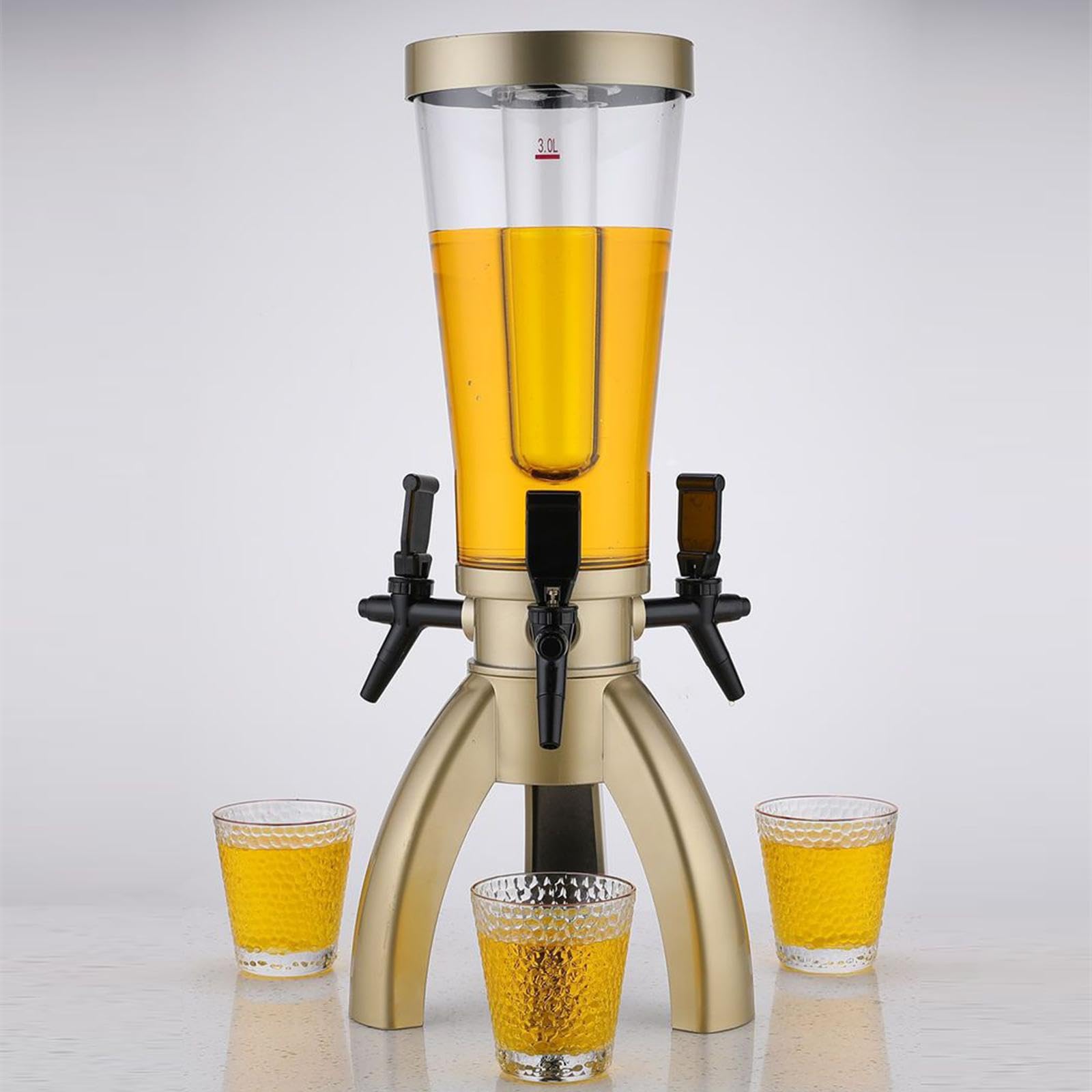 Dispensador de Cerveza Tubo Congelador 3L con Grifo Integrado Recipiente Acrílico Transparente Adecuado para Deportivos Hogar, champán, Individual