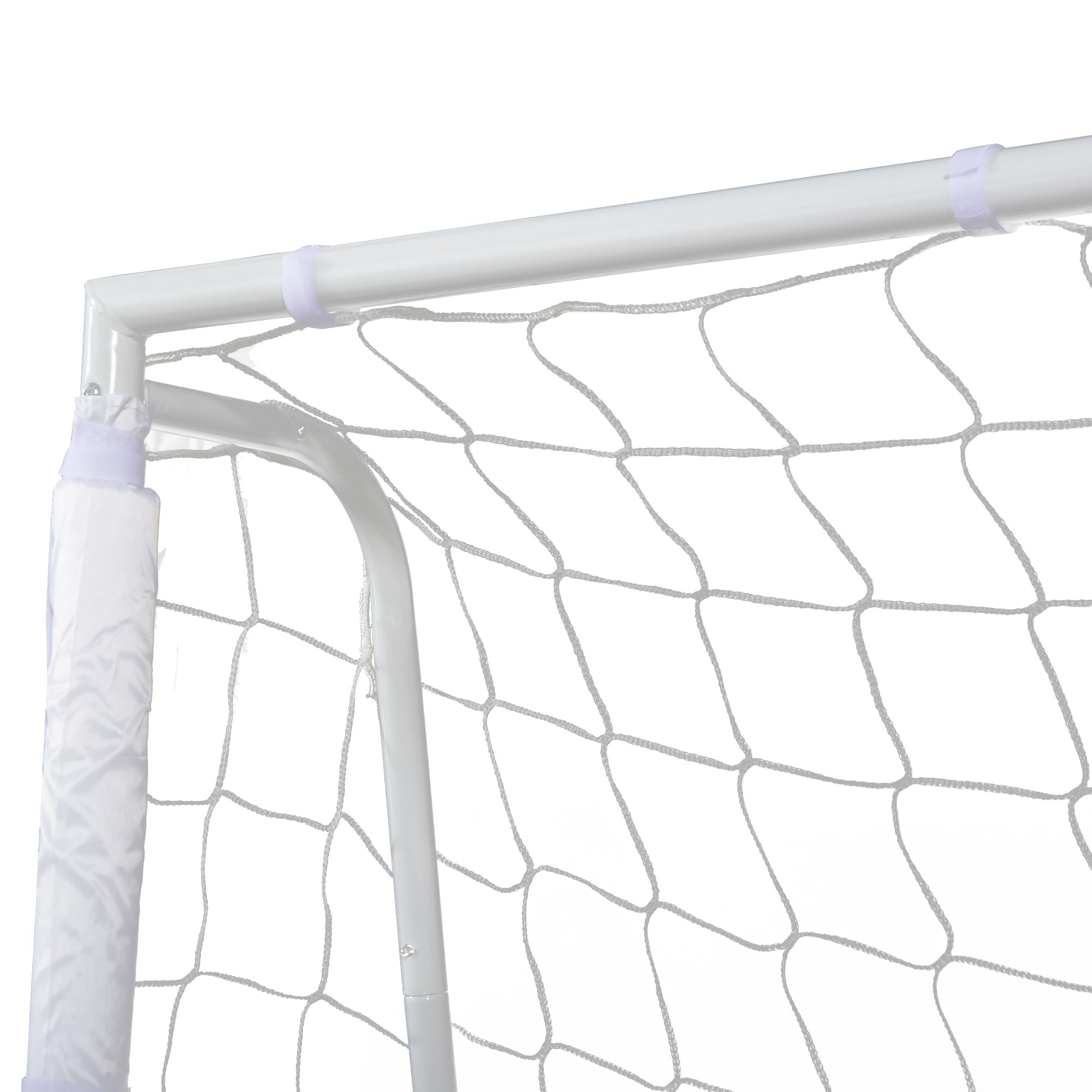 HOMCOM Lot de 2 Buts de Football Châssis Métal 186L x 62l x 123H cm Blanc