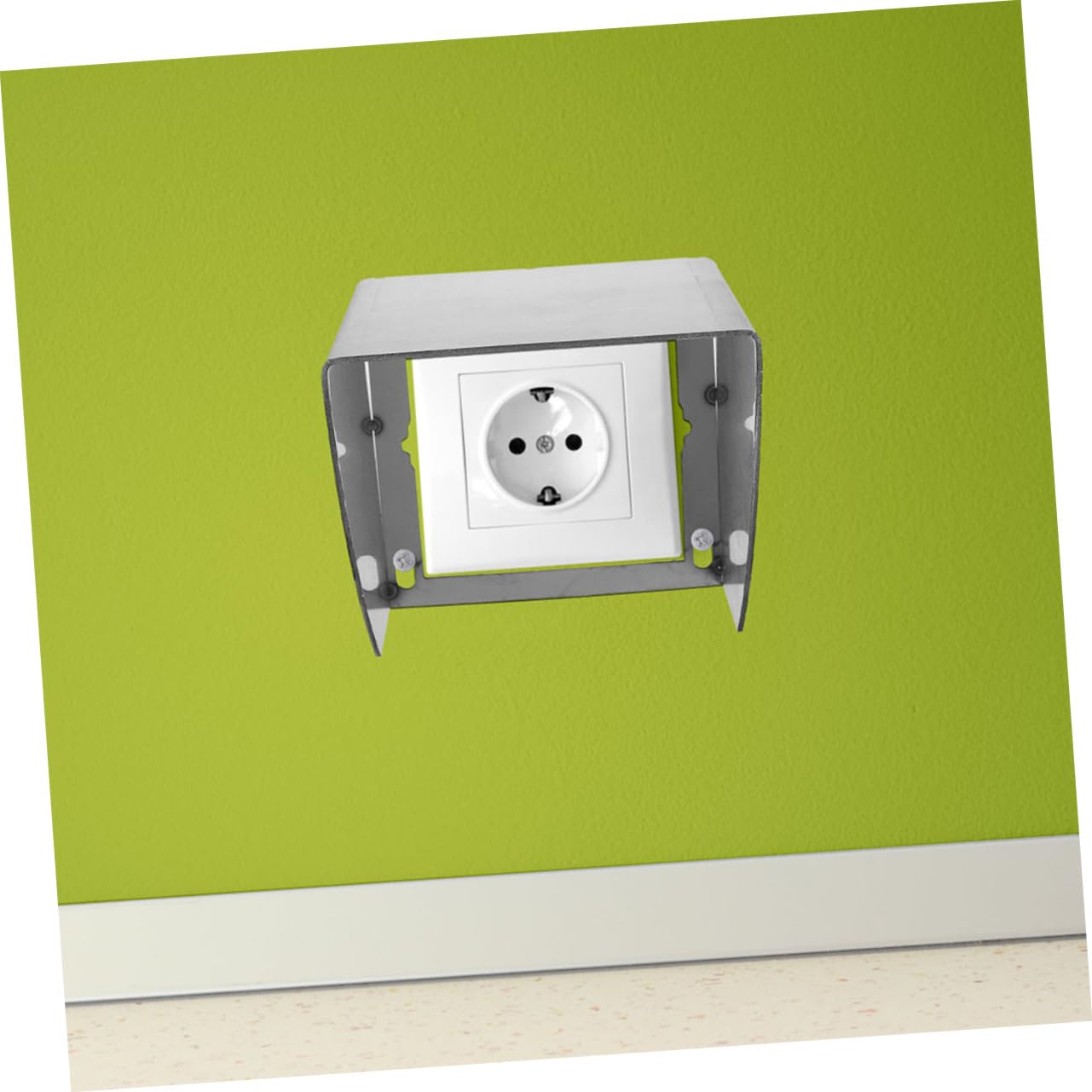 Copripresa da Esterno in Acciaio Inossidabile 2 Pezzi Argento | Protezione per Prese Elettriche, Design di Sicurezza, Installazione Semplice, Uso Commerciale All'aperto